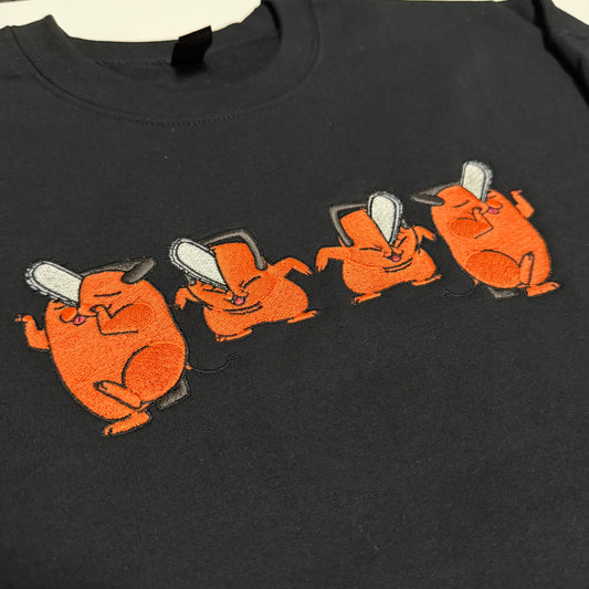 Chainsaw Puppy Dancing Embroidered Sweater