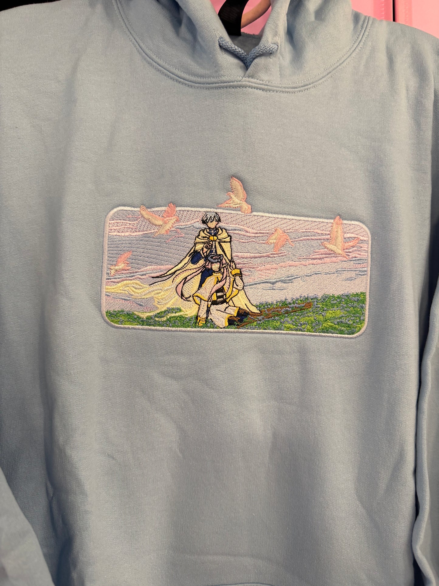 Blue Moon Flower Field Embroidered Sweater